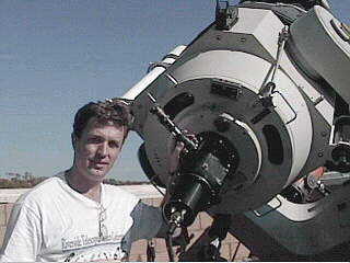 Wayne Johnson with the 22-inch telescope at Anza Observatory, California