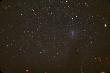 South Celestial Pole: Octans, Dorado, Tucana and Magellanic Clouds. Photo copyright Ed Flaspoehler - La Serena, Chile, 1986