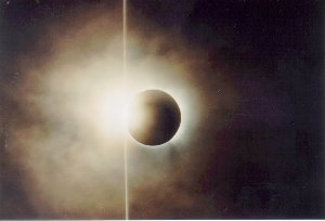 Total Solar Eclipse, August 11, 1999 - 2nd Contact - copyright Ernie Piini 