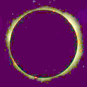Total Solar Eclipse, August 11, 1999 - Rosy Prominrnces - copyright Ernie Piini 