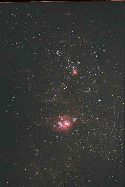 The Lagoon and Trifid Nebulae. Photo copyright by Ed Flaspoehler